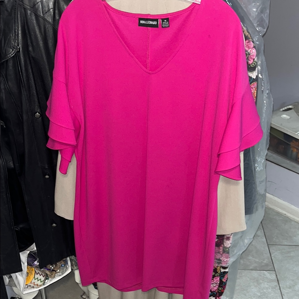 Nina Leonard Pink Women's Top